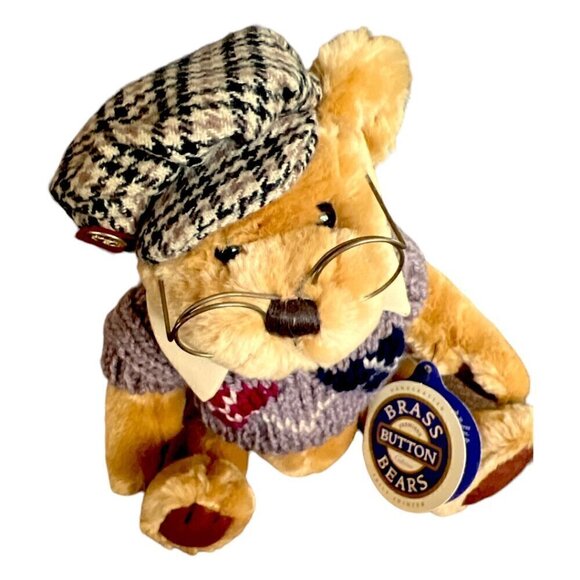 NWT Vintage 96 Pickford Brass Button Bears Collection Sherwood Bear of Long Life - Picture 2 of 13